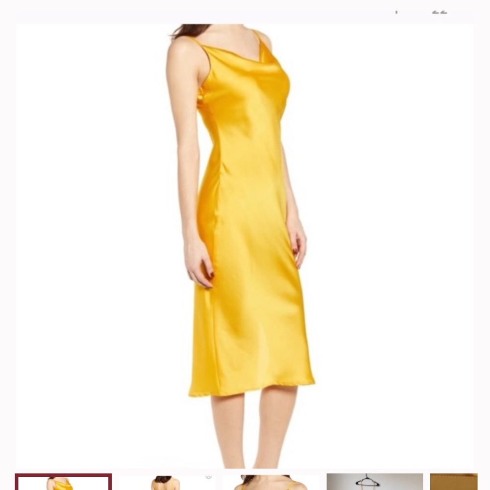 Golden Yellow Satin Dress TopShop size 10